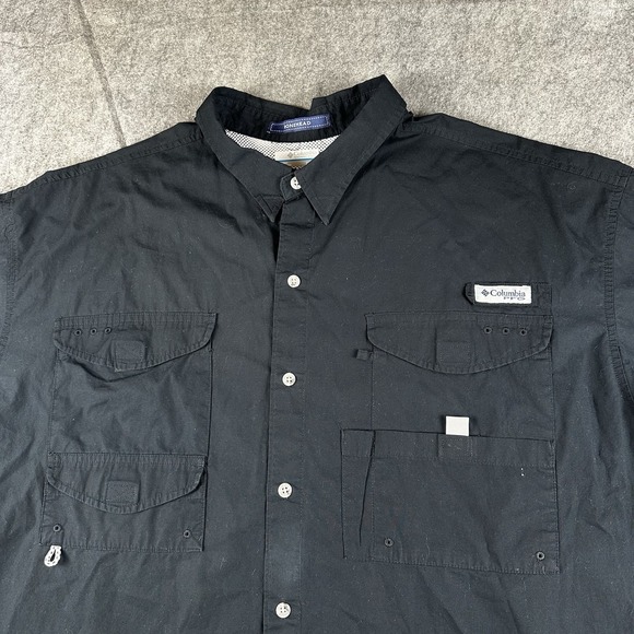 Columbia PFG Shirt Adult 3XL XXXL Black Bahama Button Up Fishing OmniShade Mens - Picture 6 of 11